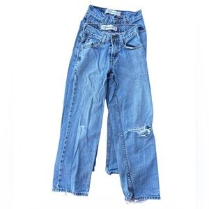 Vintage Levi's 550 Relaxed Fit Boys Jeans 10 Slim 23x25, Set of 2, Cotton